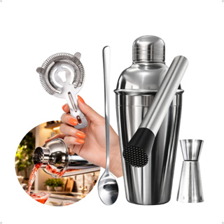 Kit Caipirinha Profissional Coqueteleira 500 Ml Barman Inox Coador Strainer Socador Dosador Colher em Oferta na Shopee