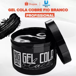 Gel Cola Black Big Barber 300g Pigmentado Fixação Extra Forte
