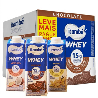 Caixa 12x ou 18x Bebida Proteica Itambé Whey 15g Proteína Zero Lactose 250ml em Oferta na Shopee