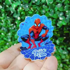 Apliques 3D para Latinha ou Caixa Acrílico 5x5 - Personalizado Homem Aranha ( Qualquer Tema)