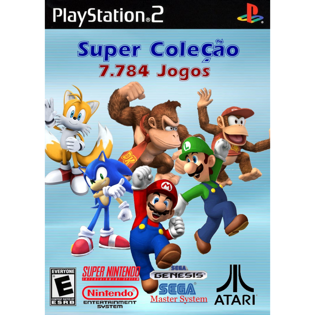 super coleção jogos retro 7.784 jogos para ps2
