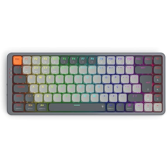 Teclado Mecanico Gamer Redragon Azure K652CG-RGB-Pro Preto e Cinza