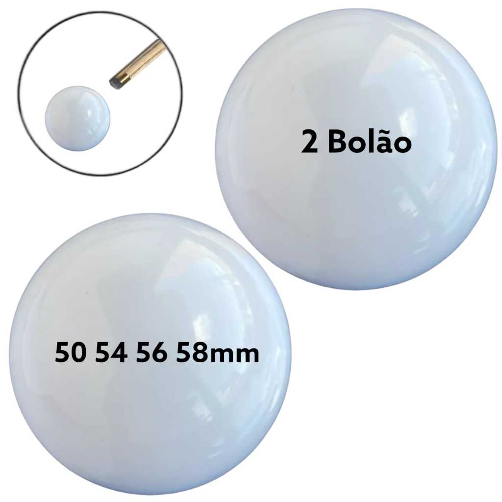 Bola Branca Bolão de Bilhar Sinuca Snooker Saída 54 56 ou 58mm 2 un ou 1 unidade Top Nacional