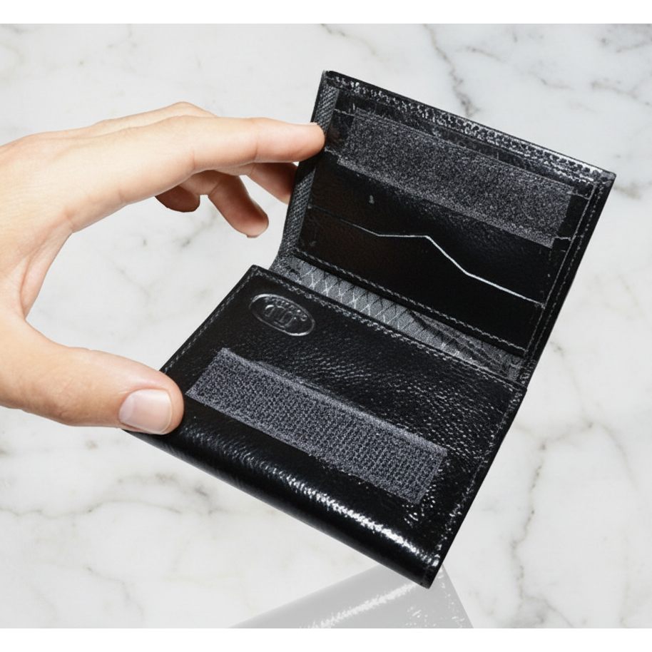 Mini Carteira pequena Fecho De Dobra Couro Legitimo