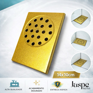 Ralo de Escoamento Para Box de Banheiro 14cm x10cm Cor Dourado Brilhante Partick Ralo em Oferta na Shopee