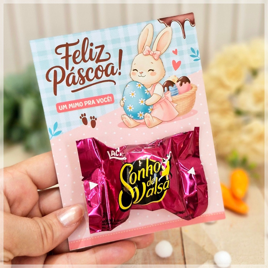 kit 20 Cartão para bombom mimo presente Páscoa - coelhinho e cristão em Oferta na Shopee