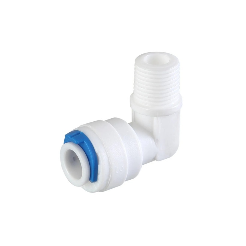 Adaptador Cotovelo Engate Rápido Mangueira 1/4 Rosca Macho 1/8 Conexão para Filtro Água