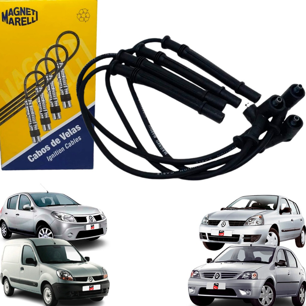 Kit Cabos De Vela Logan Sandero 1.0 16v Flex 2005/ Diante Preto