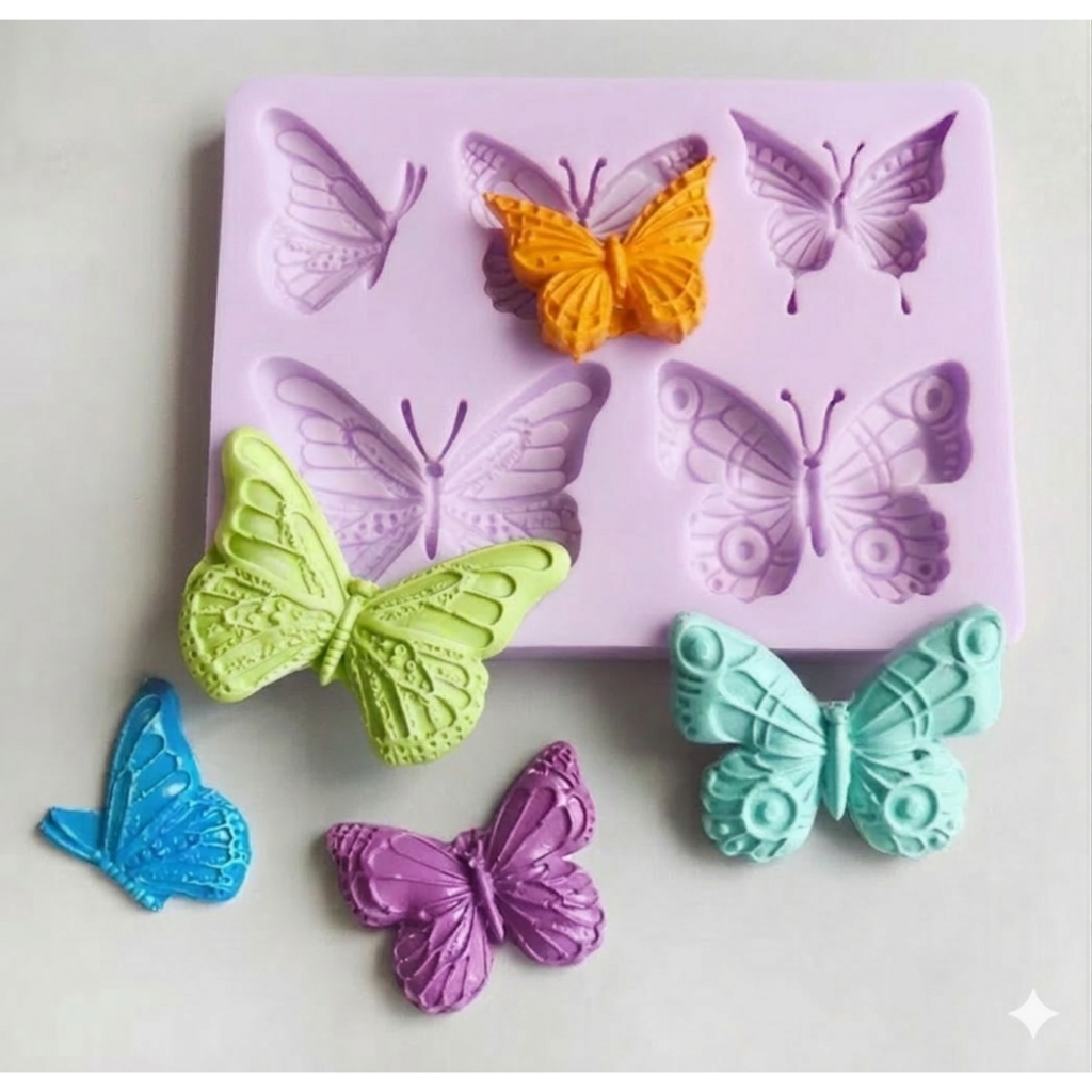 Molde de Silicone BORBOLETAS PERFEITAS,  chocolates Pasta Americana Confeitaria Biscuit Apliques ,Cod 063