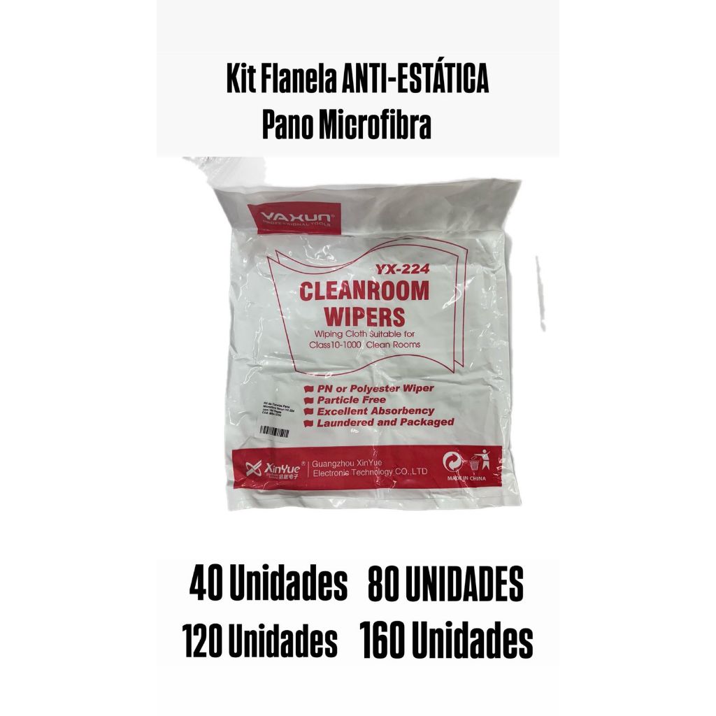 Kit de Flanela Anti Estática Pano Microfibra Limpeza Manutenção de Celular