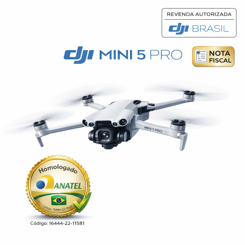 Drone DJI Mini 5 Pro Fly More Combo Plus (Com tela) BR - DJI068 Com NF e Garantia Brasil!