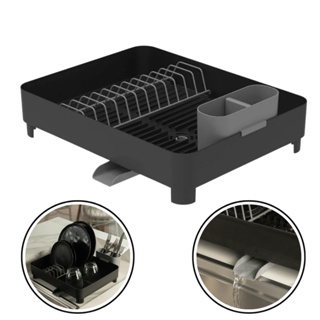 Escorredor de Louça Preto com Saída de Água Direta para Pia – Organizador de Pratos OU Linha Liv em Oferta na Shopee