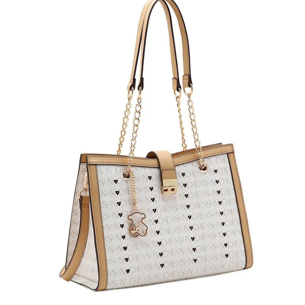 Bolsa Chenson Estruturada 3485400 Com Cristais Compartimentos Internos E Bolso Externo