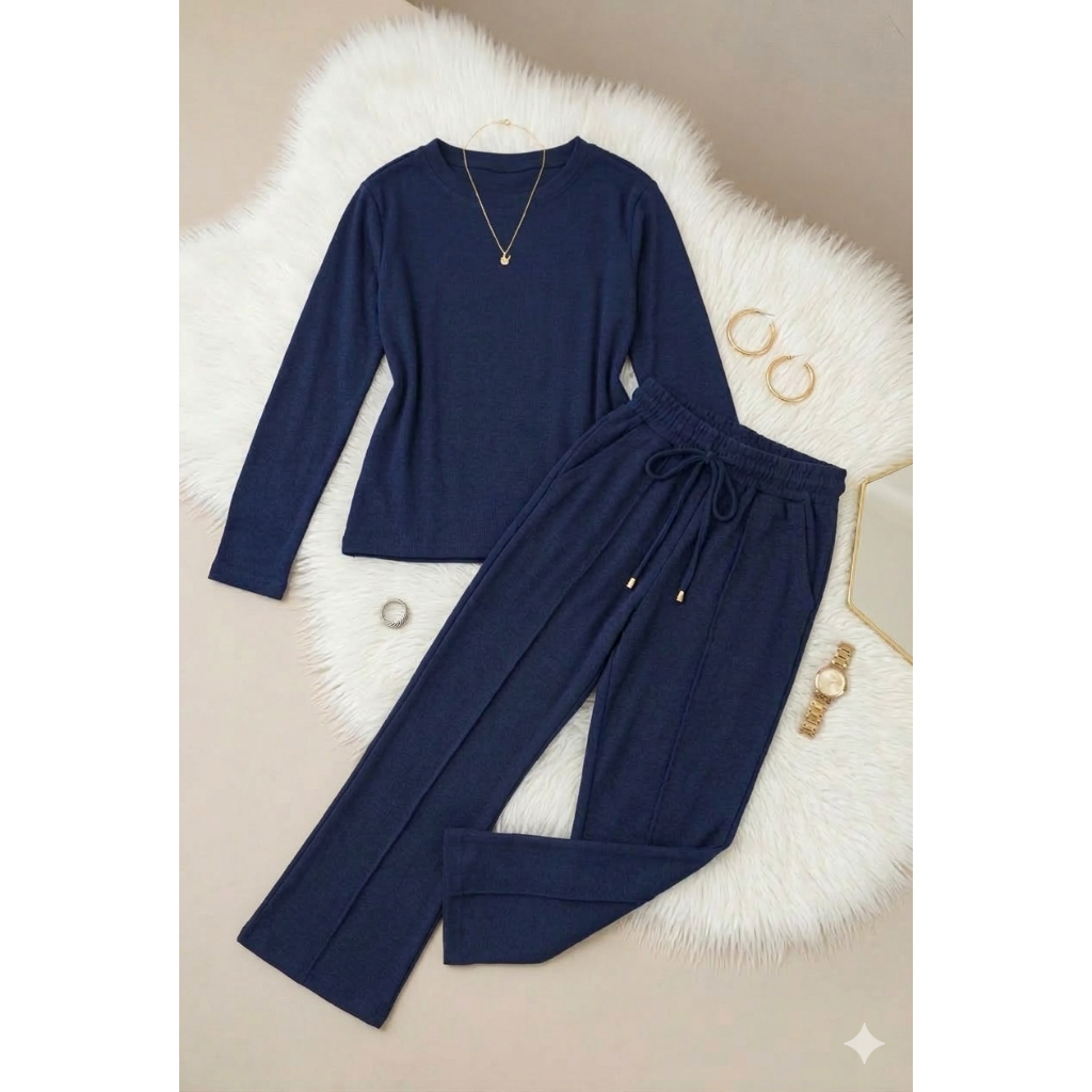 Lindo conjunto de inverno blusa+calça pantalona  tecido moletinho elegante y confortavel