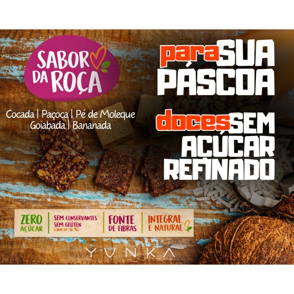Cocada Bananada Paçoca Zero Açúcar Zero Lactose Doces Sabor da Roça