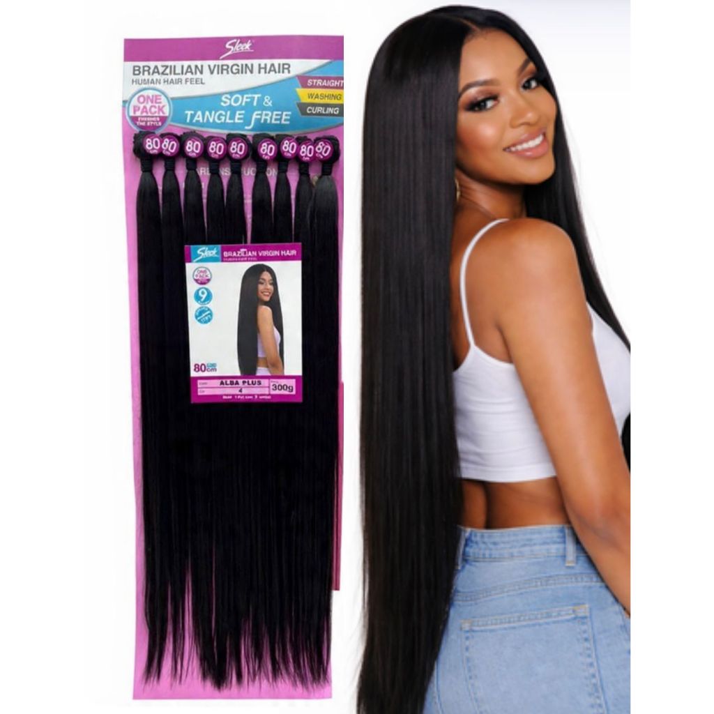 Cabelo Longo Bio Fibra Liso Em Tela - Alba Plus - Sleek em Oferta na Shopee