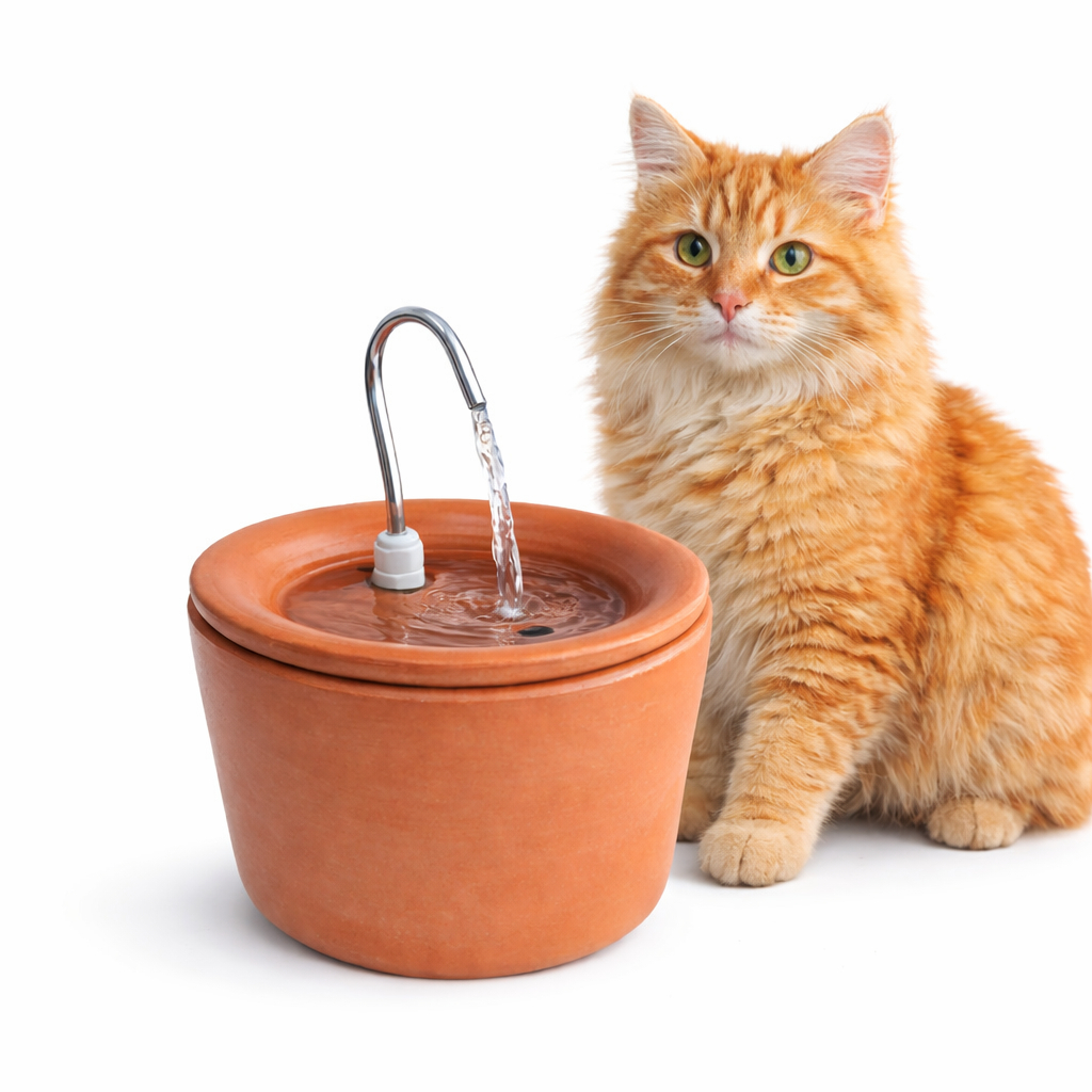 Bebedouro Fonte Cerâmica 2,5L Cães e Gatos água Fresca e sádia