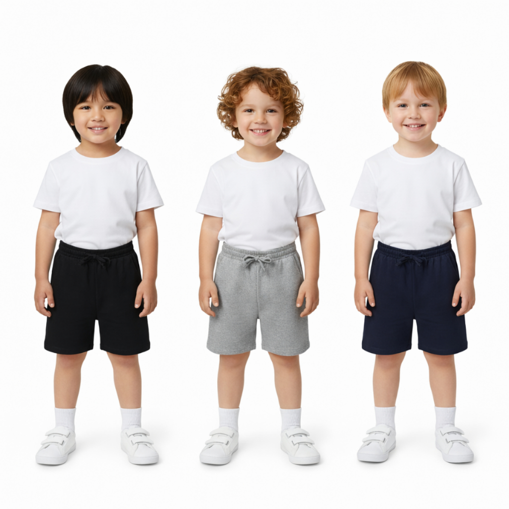 Kit 3 Bermuda Menino Moletinho Tamanho 2 Infantil Shorts Escolar Aula Conforto