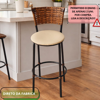 1 BANQUETA ALTA FIBRA SINTETICA COR ARGILA BANCO PARA BALCÃO BANCADAS AREA GOURMET em Oferta na Shopee