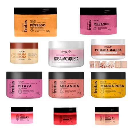 Esfoliante Corpo e Rosto de Frutas Porán Linha Bem Me Quero 240g Vegano