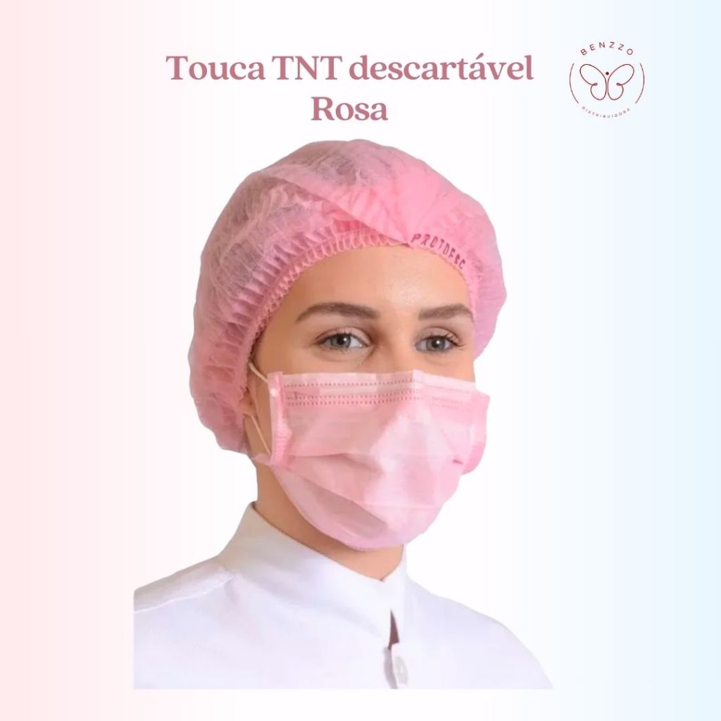 Touca Sanfonada Descartável TNT com elástico Rosa em Oferta na Shopee