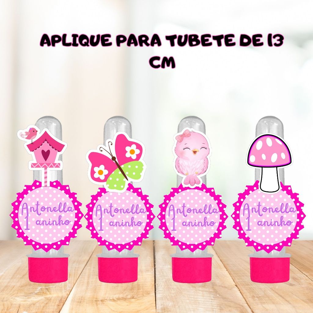 Apliques para Tubete Personalizados Jardim Encantado | Qualquer Tema | Festa Infantil | Lembrancinhas