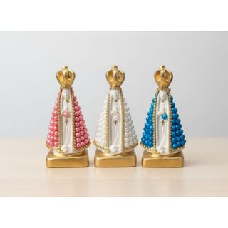 Imagem Nossa Senhora Aparecida Pérola 10cm Strass Para Devoção em Oferta na Shopee