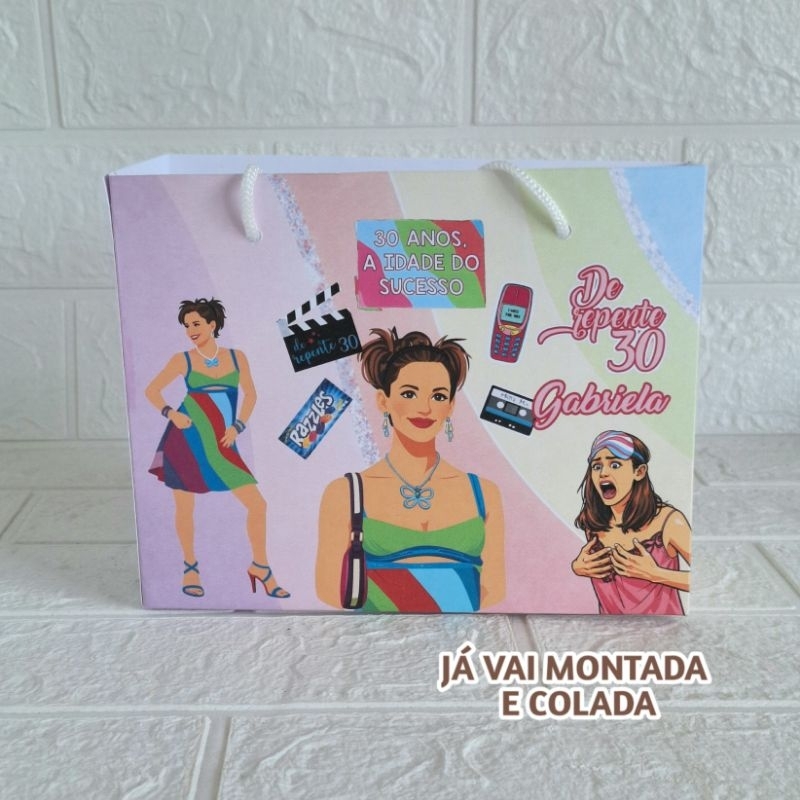 Sacolinha Personalizada De Repente  30 ( já vai montada) Lembrancinha |Aniversário |Festa Infantil