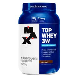 Top Whey 3W Max Titanium 900g Proteína Concentrada Isolada Hidrolisada