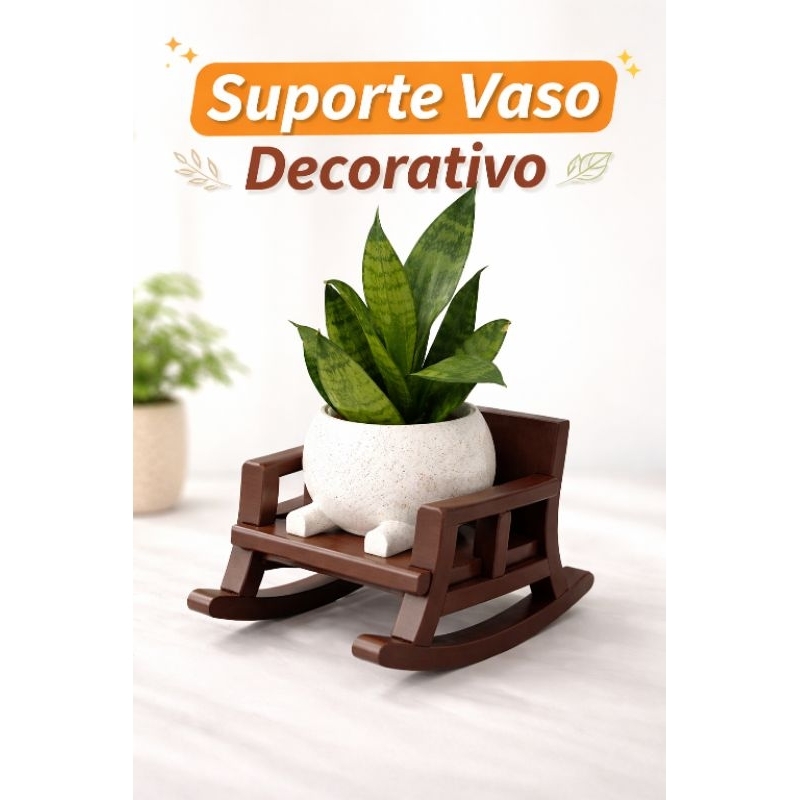 Cachepot Cadeira de Balanço Decorativo para Suculentas e Plantas | Vaso Decorativo