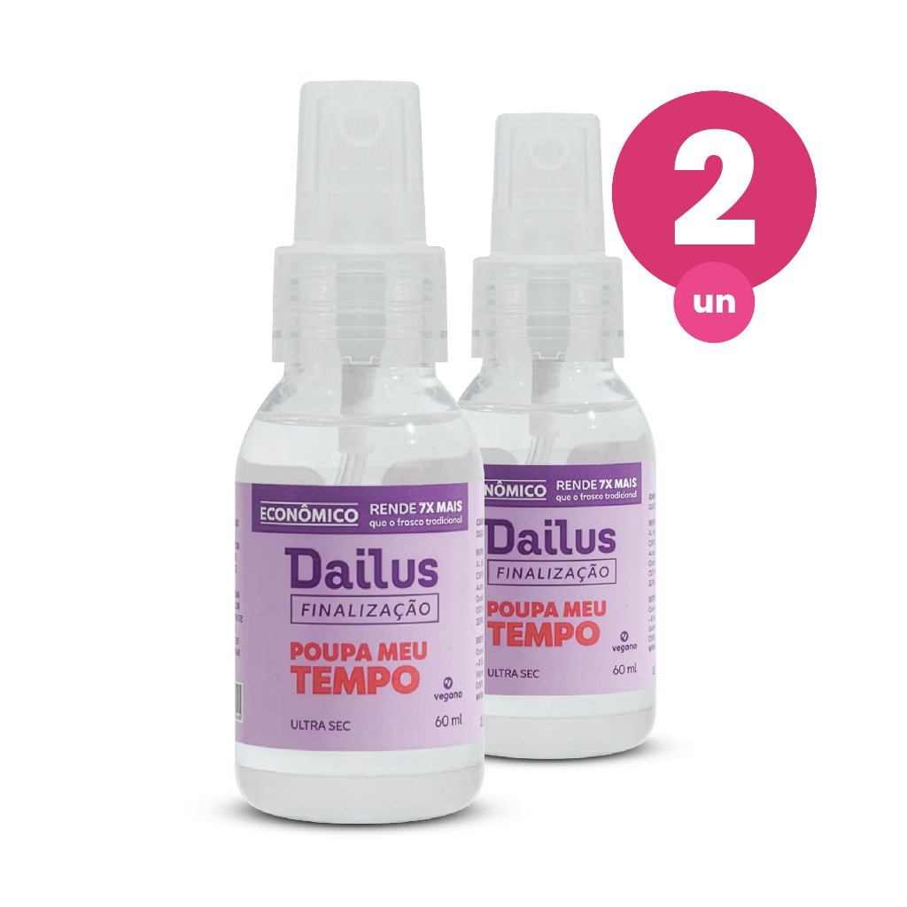 Kit 2 Spray Secante de Esmalte Poupa Meu Tempo Dailus Vegano 60ml