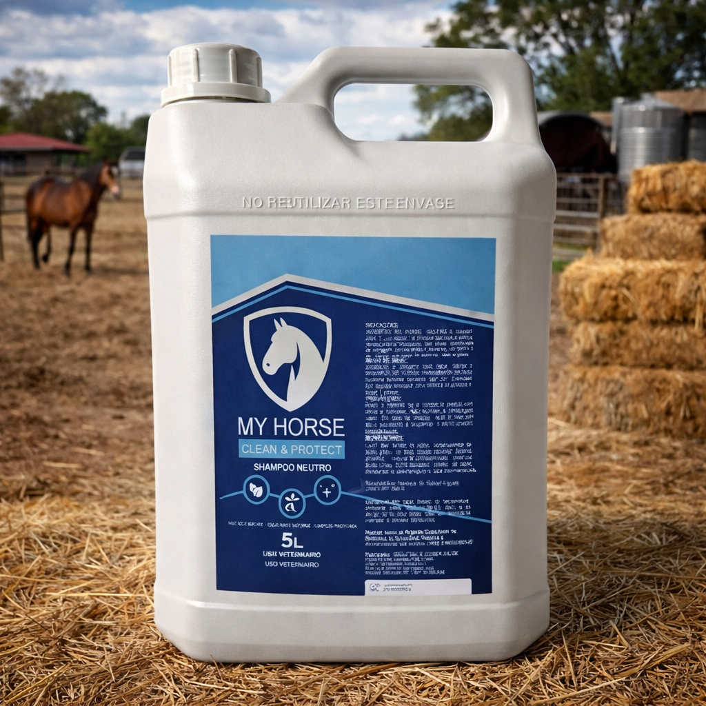 Shampoo Neutro para Cavalos My Horse 5 Litros  Uso Diário e Limpeza Suave