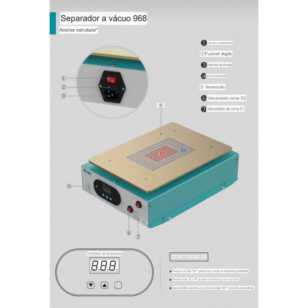 Máquina separadora de tela LCD a vácuo (modelo 968)