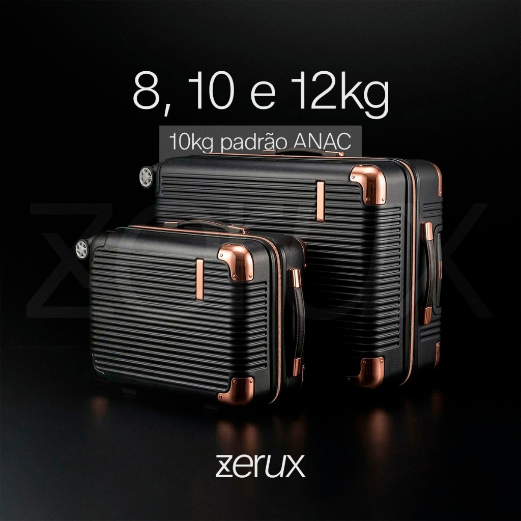 Mala de abordo 10KG Mala de Viagem 10KG Zíper Dupla Rodinhas 360” Material Alta Qualidade

