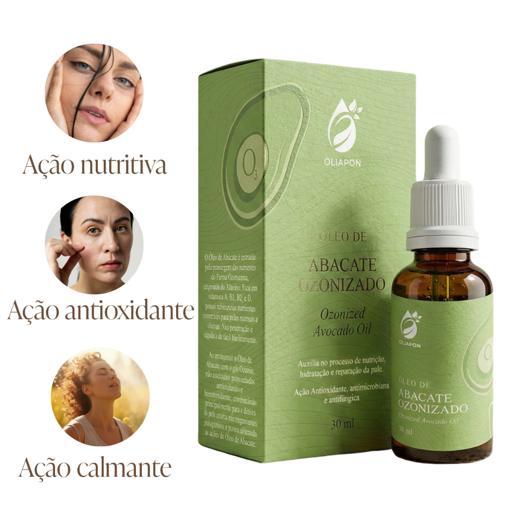 Óleo Ozonizado Abacate 30ml Ozônio Oliapon Regeneração Pele em Oferta na Shopee