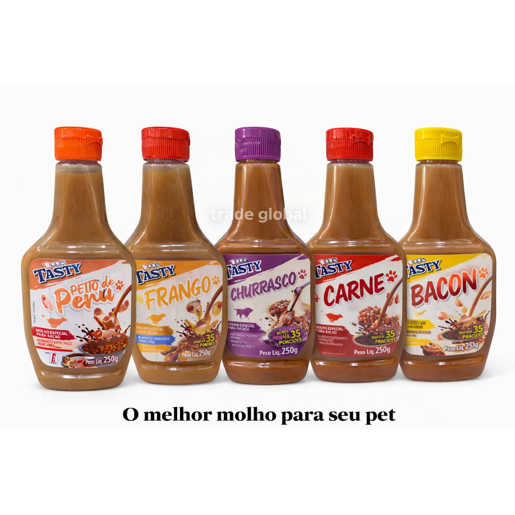 KIT 5 MOLHOS PARA RAÇÃO TASTY DOOGS PARA PET 250G ( variado ) em Oferta na Shopee