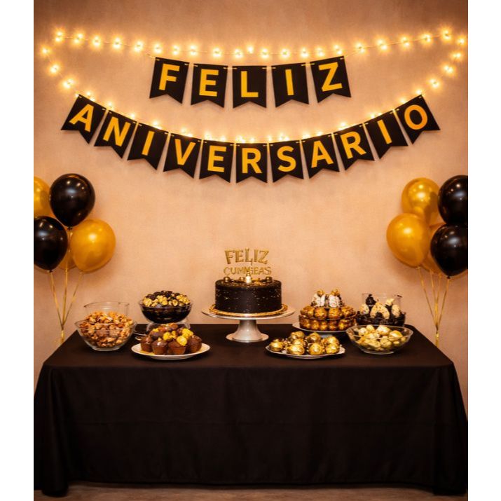 Bandeirinha Varal com led Parabéns e feliz aniversário