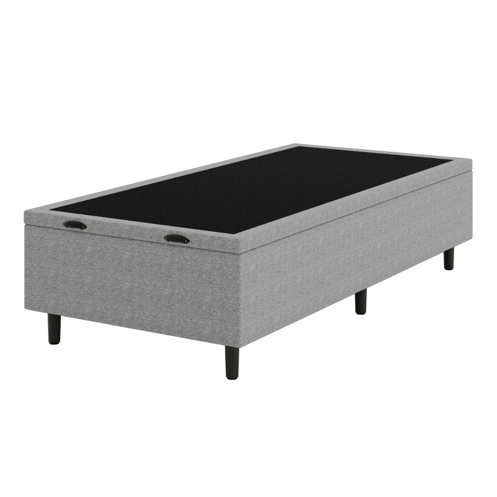 Base Cama Box Baú Solteiro Hypnos Cinza Umaflex Baú Organizador 88x188x42 Baú para Quarto
