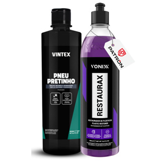 Restaurax Vonixx Restaurador Plástico Painel Revitalizador + Pneu Pretinho Vintex Vonixx 500ml em Oferta na Shopee