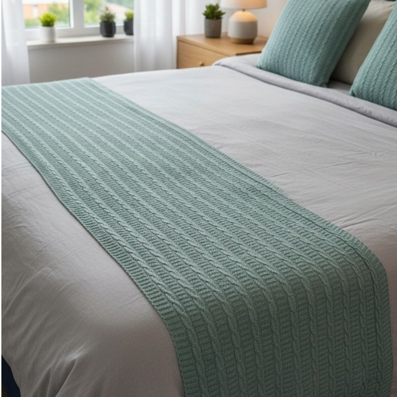 Manta Peseira Tricot Luxo Trança Para Sofá, Cama de Casal, Queen e King Decoração Premium