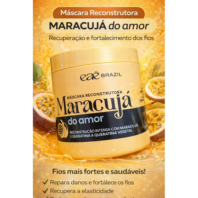 Máscara Maracuja Do Amor 500g Força e Resistência Tratamento Capilar