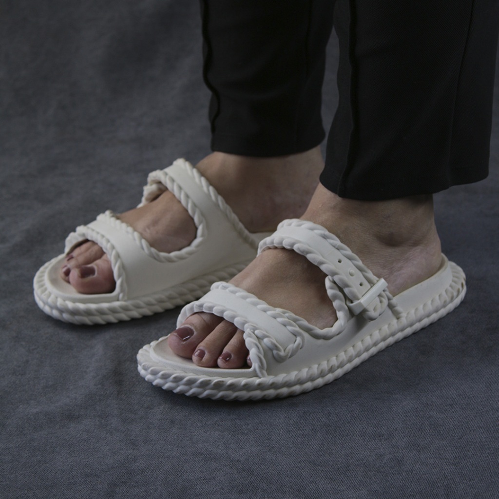 Sandália Papete Feminina Branca Plataforma Ajustável Confortável Antiderrapante Moda Verão Casual Leve
