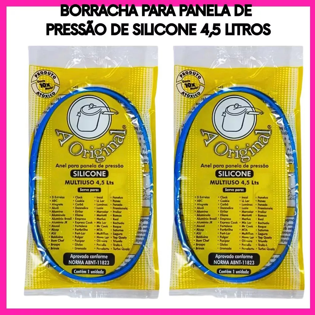 KIT Borracha Panela de Pressão 4,5 Litros Silicone Universal – Reposição Vedação