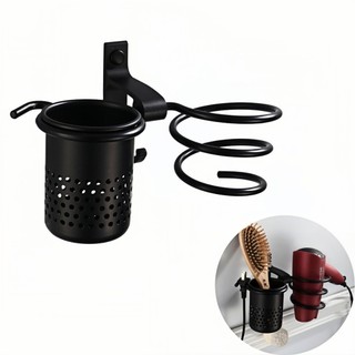 Rack De Secador De Cabelo Multifuncional Para Banheiro Suporte Do Secador De Cabelo Com Porta-Copos ，Material de alumíni