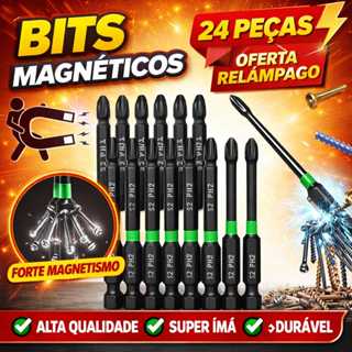 Jogo bits parafusadeira ponteira magnetica com ima kit com 12 em Oferta na Shopee