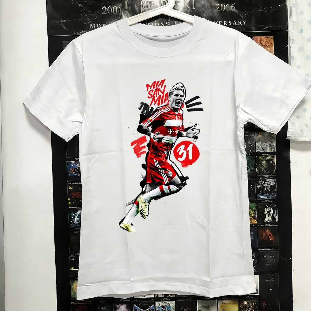 Vintage estilo bayern leitão T-shirt schweinsteiger solto gola redonda top