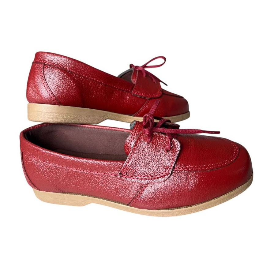 Detalhes do Sapato Coyote Feminino Casual e Colegial com Cadarço - Couro Legítimo