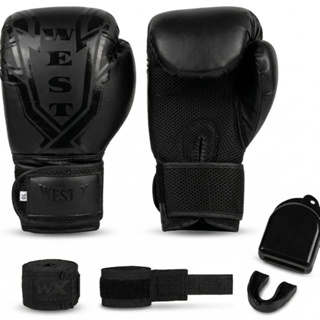 Kit Luva De Boxe Muay Thai Kickboxing Profissional + Bandagem + Bucal + Caixinha em Oferta na Shopee