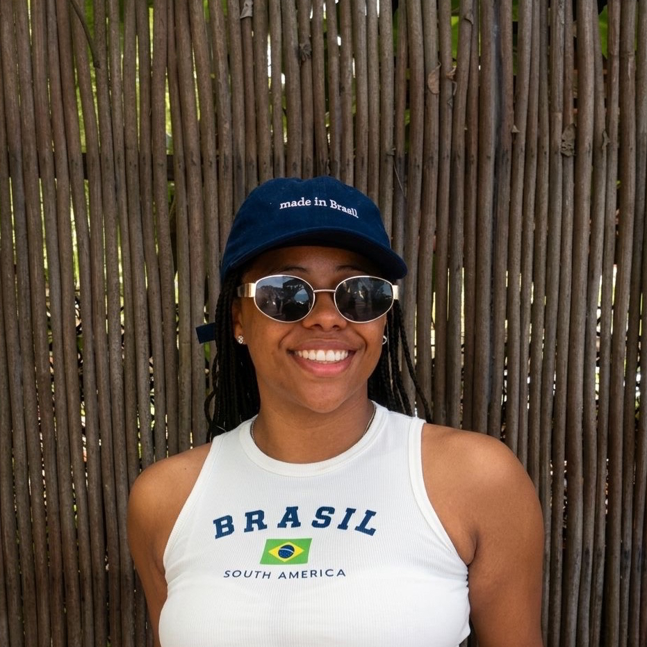 Boné frase Made in Brasil 🇧🇷 Aba Curva Unissex Branco e Preto | Boné de Frase | Streetwear | Sombrinha