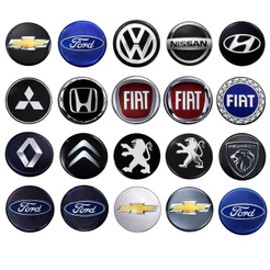 Jogo Adesivos Calota 4 Unidades Volkswagen/ Fiat/ Honda/ Hyundai/ Peugeot/ Ford...Resinado 48mm